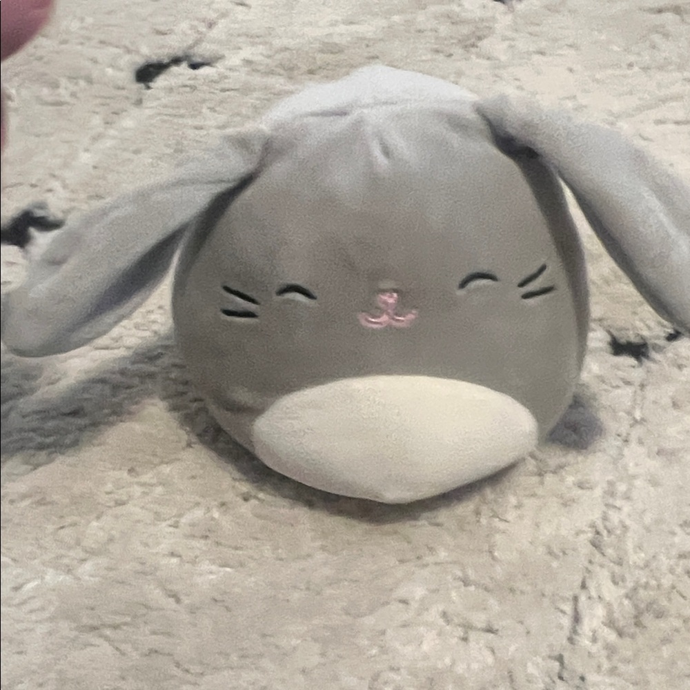 Squishmallows Gray and White Bunny Accent Pillow